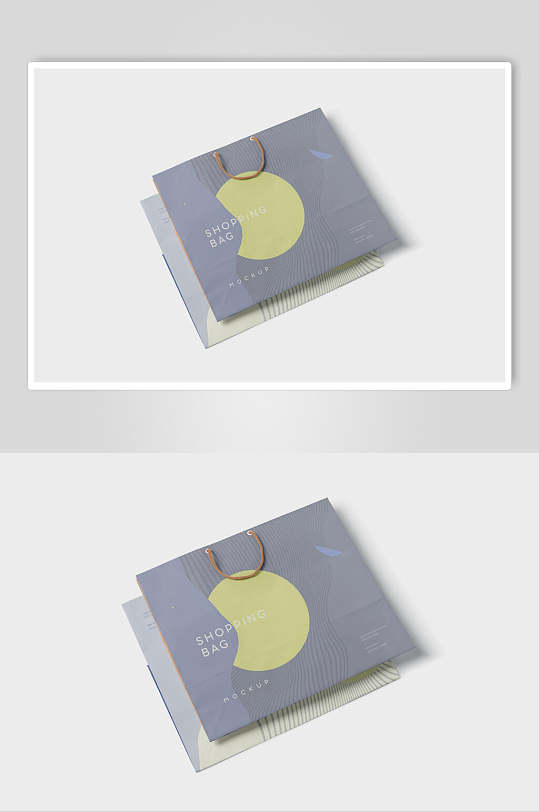 月亮插图手提购物袋样机-众图网