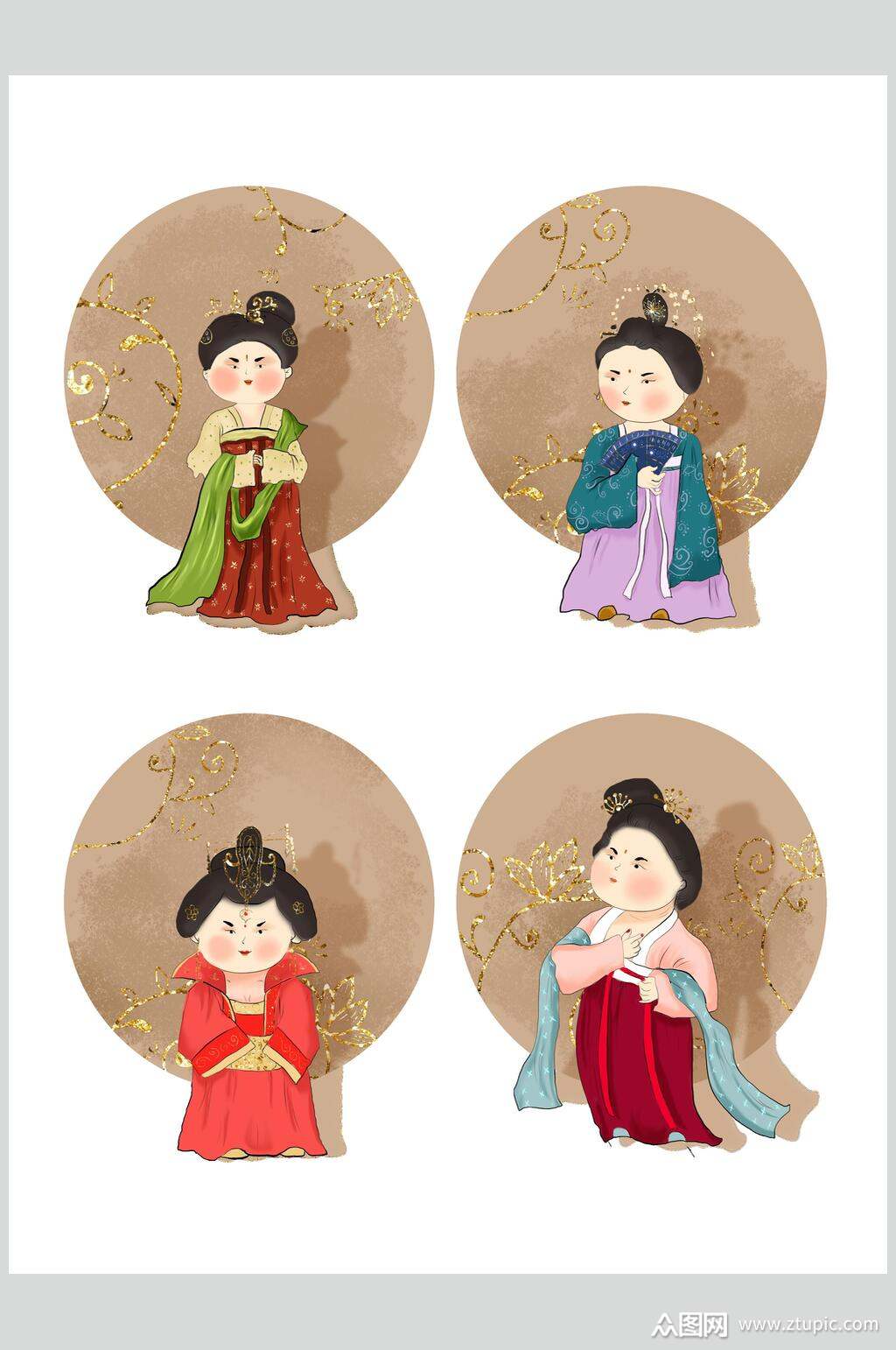 风唐朝仕女素材素材免费下载,本作品是由涟漪上传的原创免抠元素素材