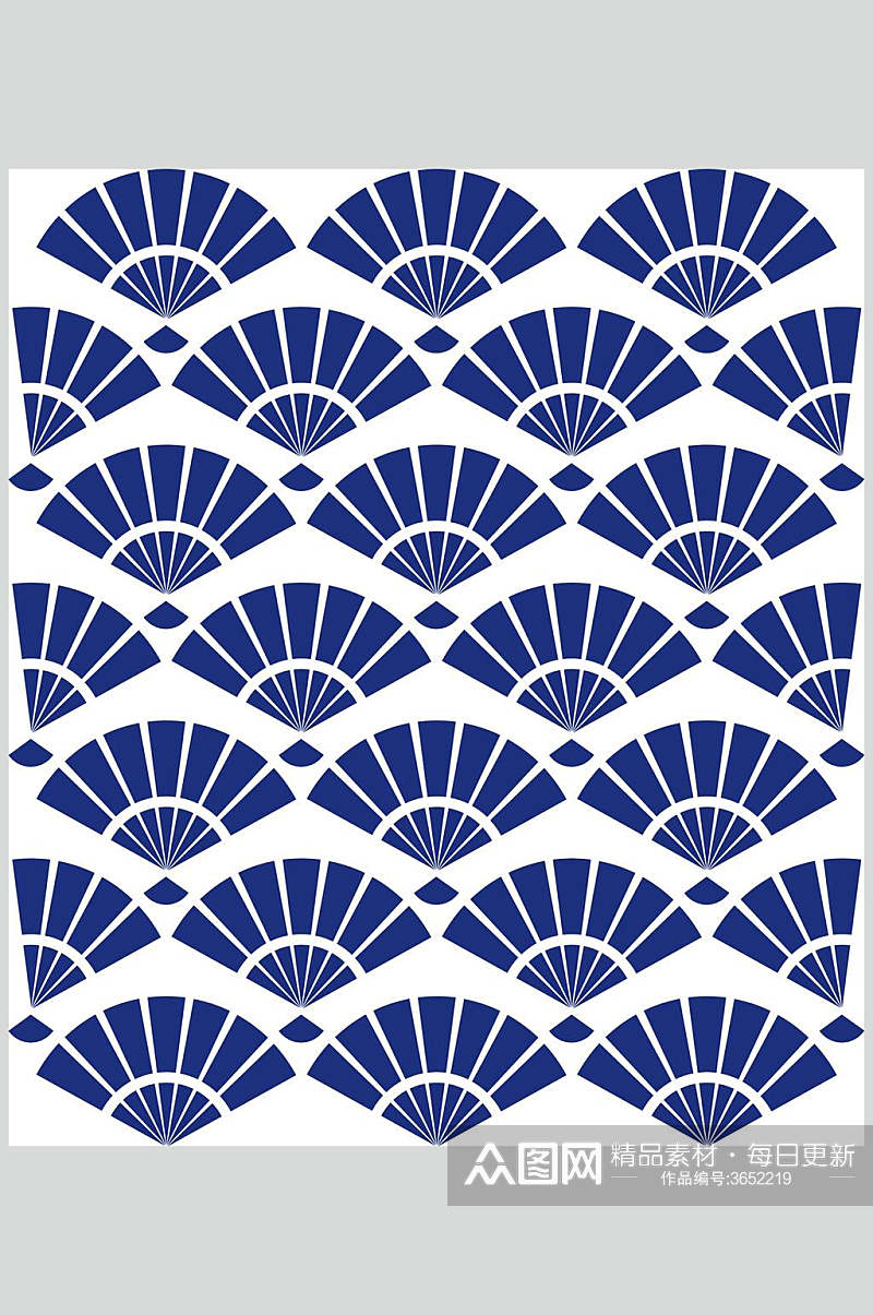 民族风蓝色传统花纹瓷器图案矢量素材素材