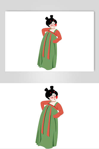 卡通创意时尚高端唐朝女性人物素材