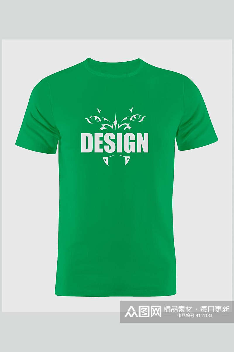 绿色创意男T恤短袖展示样机素材