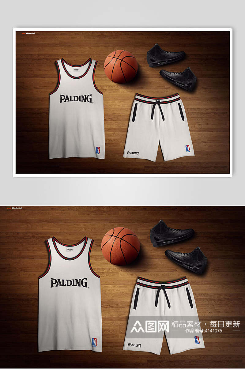 白色篮球服装展示样机素材