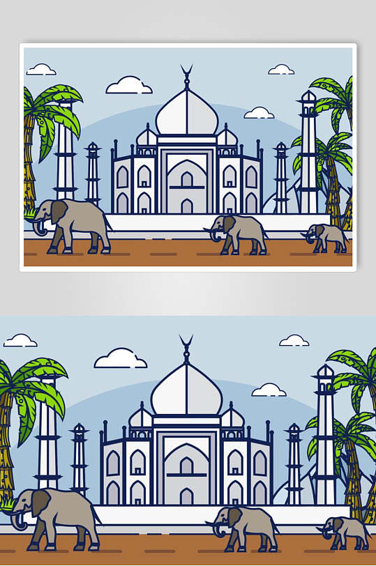 创意泰国古风建筑矢量素材