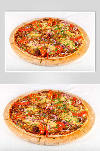 海鲜披萨餐饮图片