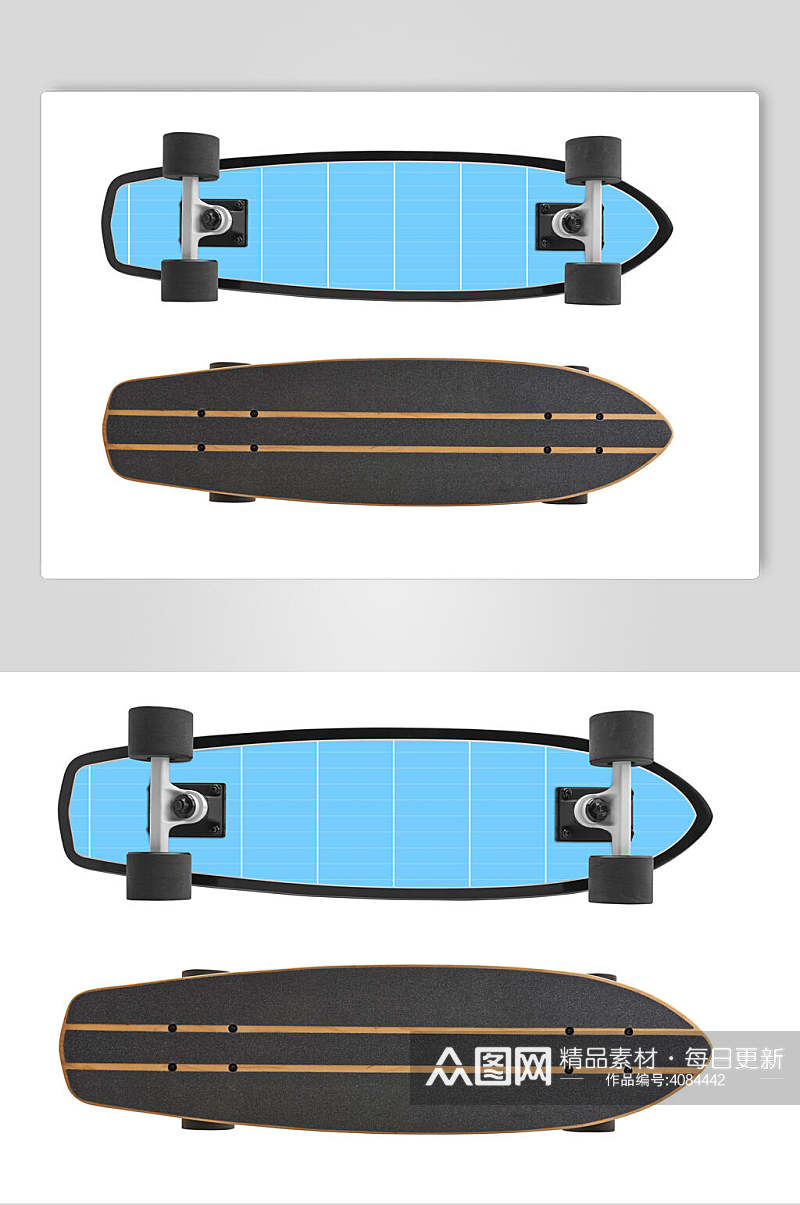 蓝黑定制滑板样机素材