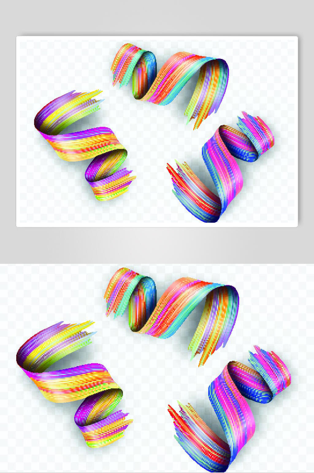 多彩潮流多彩画笔描边矢量素材素材