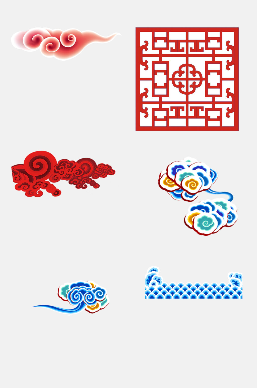 国潮中国风中式古风花纹免抠设计元素素材