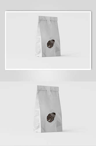 美食褶皱远景高清咖啡豆包装袋样机