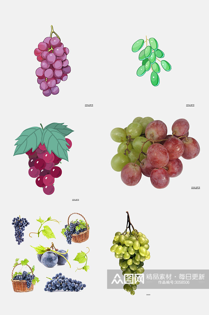 精品葡萄水果免抠素材素材