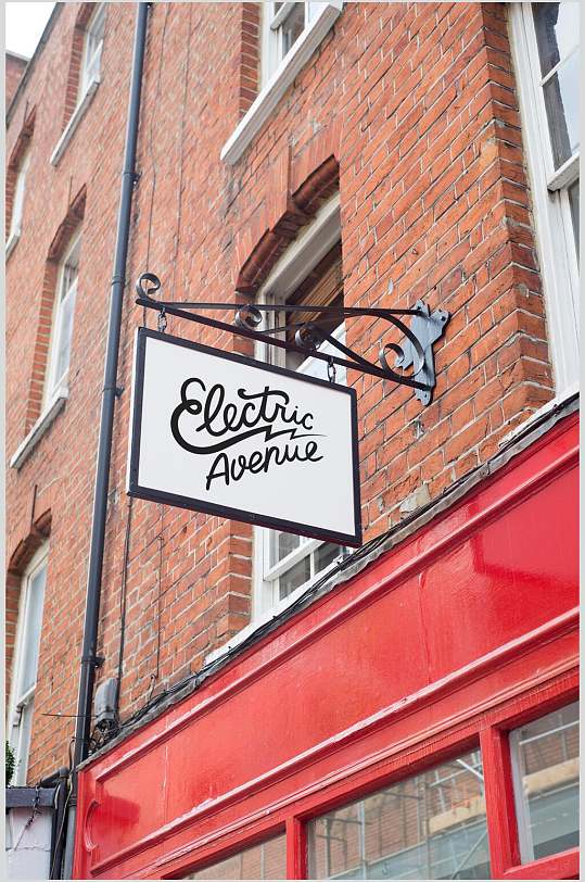 侧面店铺招牌样机