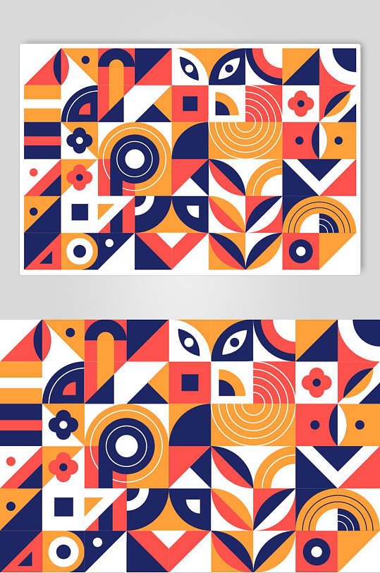 时尚简约高端创意扁平几何形状素材