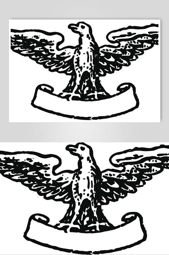 黑白大气创意白鸽复古邮票素材