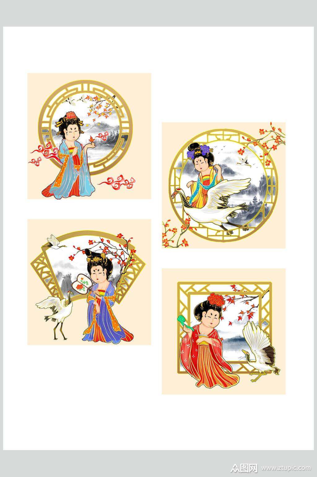 唐朝仕女素材素材免费下载,本作品是由小南1210上传的原创免抠元素