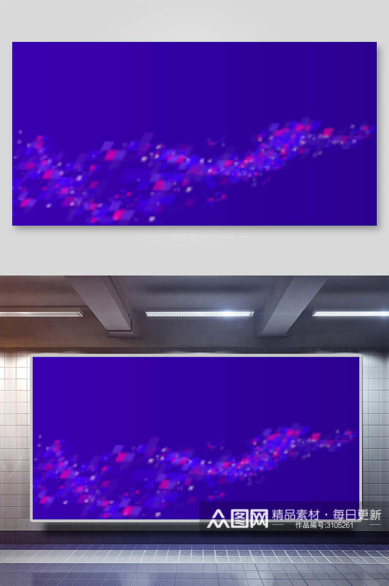 紫色科技背景展板素材