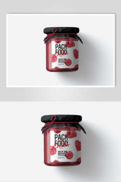 红色创意瓶子罐子样机