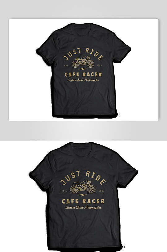 黑色时尚简约t恤服装展示样机