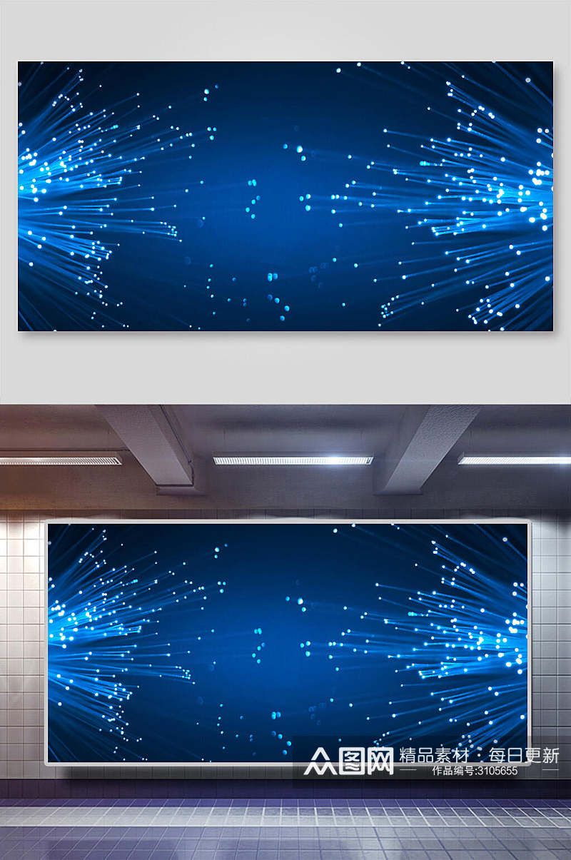 光点蓝色科技粒子背景展板素材