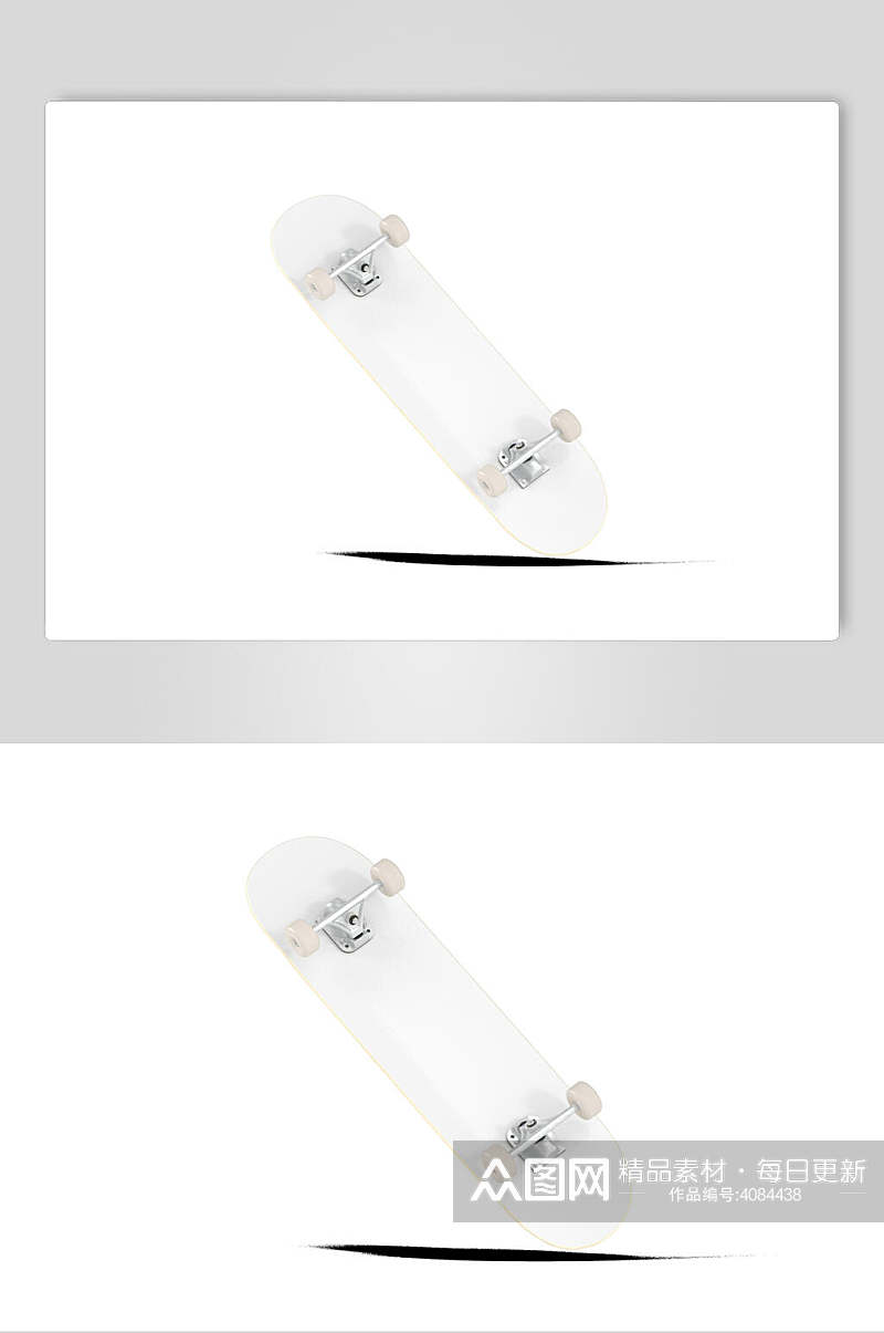 白色定制滑板样机素材