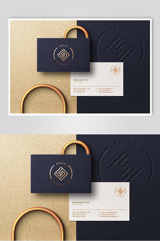 黑金高端品牌logo标志烫金展示样机