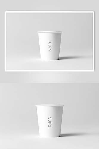 白色创意纸杯设计样机