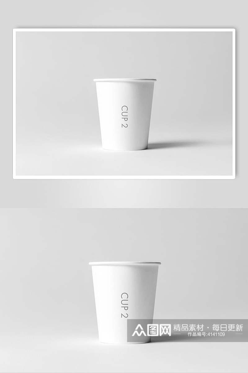 白色创意纸杯设计样机素材