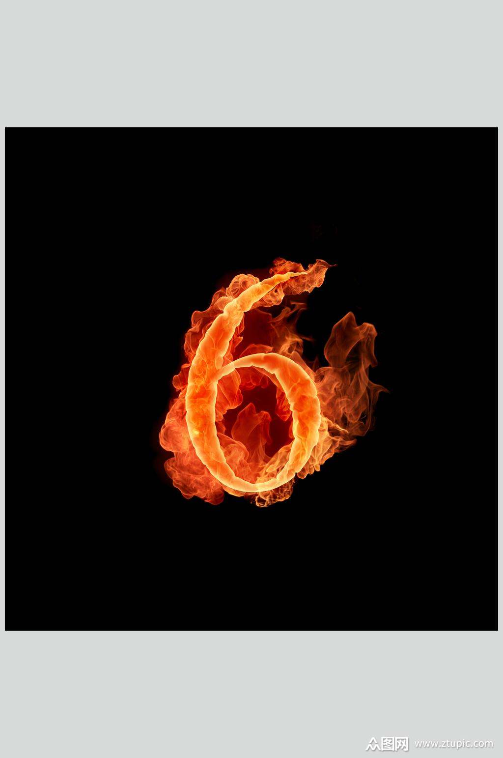 创意精美火焰数字实拍图片素材