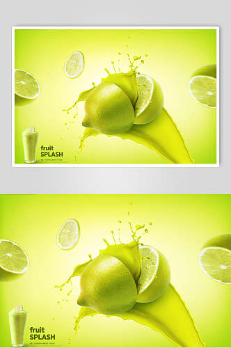柠檬水果果汁广告素材
