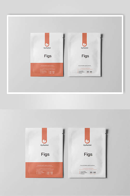 白色水果果脯包装袋样机