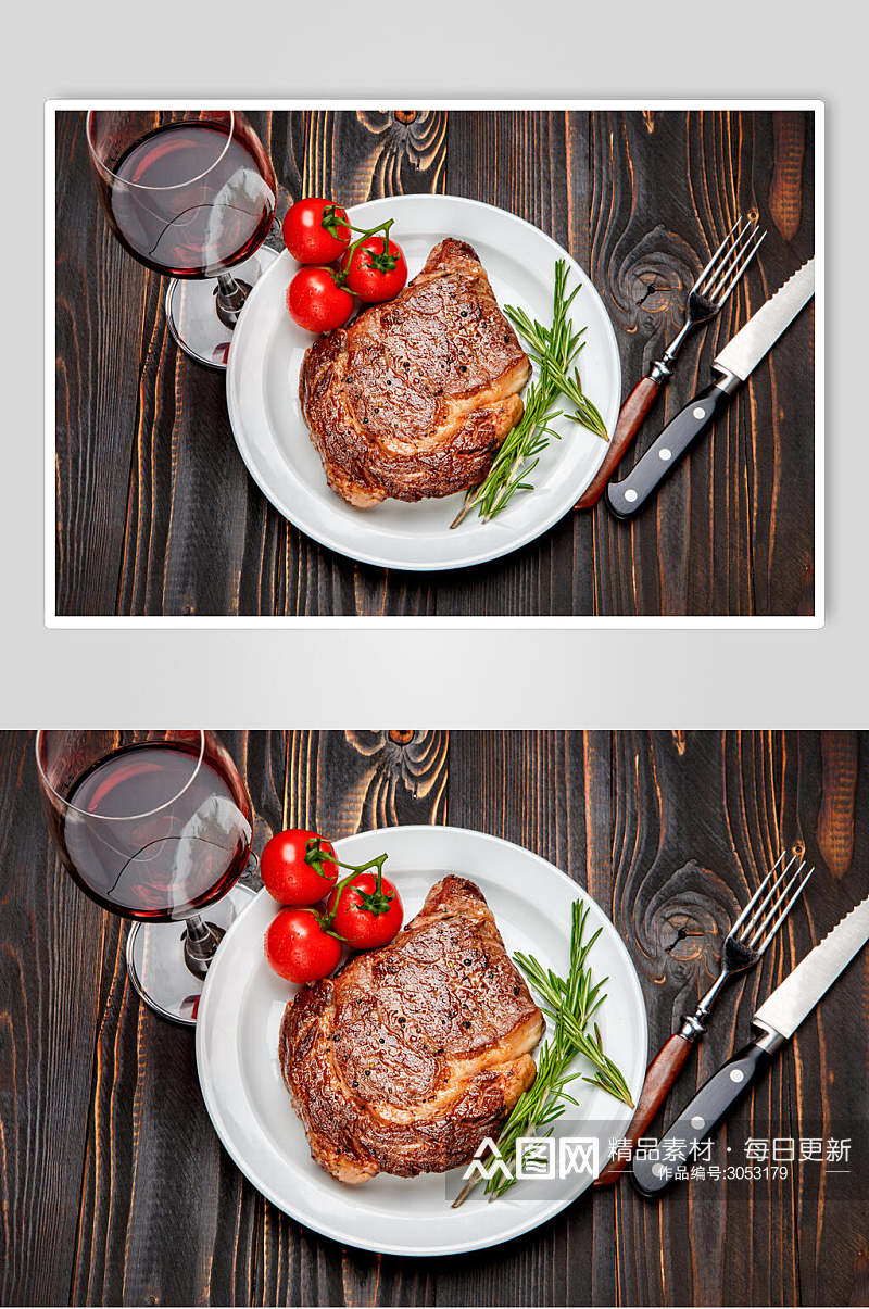 红酒牛排餐饮食物图片素材