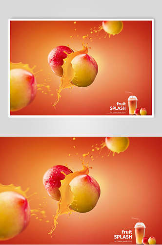 水果桃子果汁广告素材