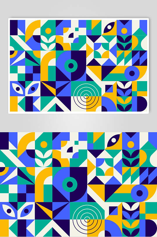 彩色扁平高端创意清新几何形状素材