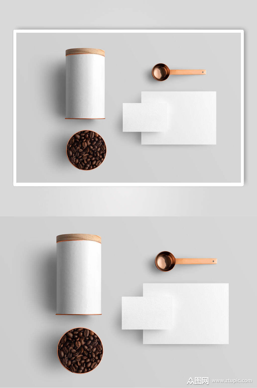 白底咖啡包装样机素材
