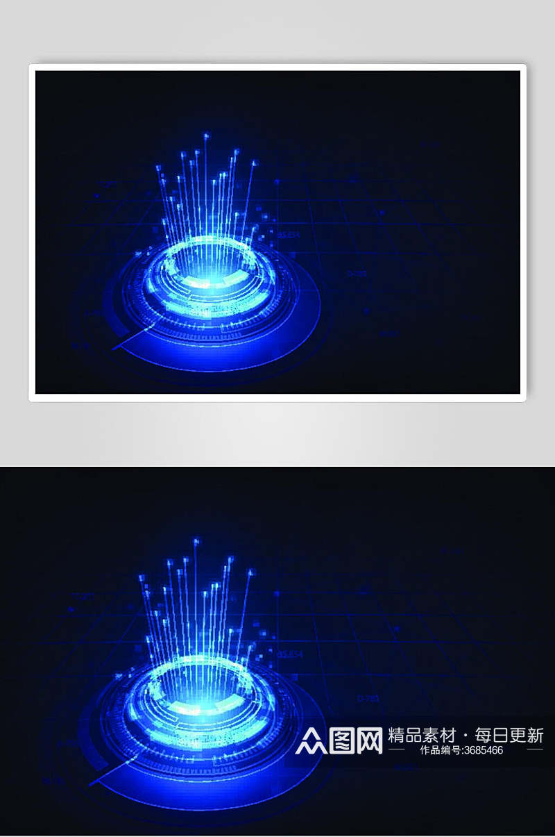 炫酷蓝色科技操作界面矢量素材素材