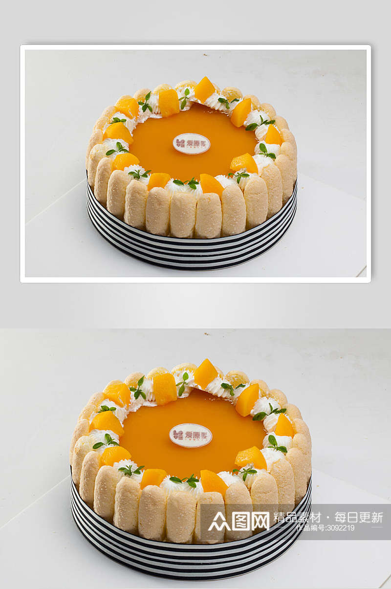 芒果生日蛋糕食物摄影图片素材