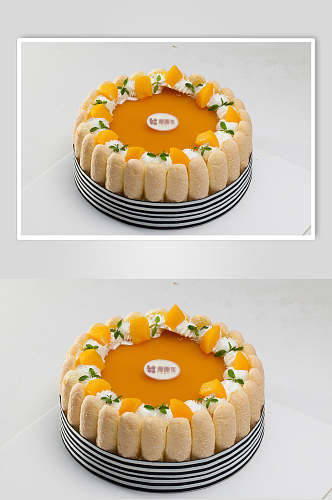 芒果生日蛋糕食物摄影图片