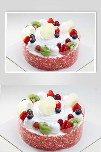 美味水果生日蛋糕食物摄影图片