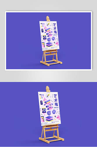 木架文字相机紫色设计展示样机