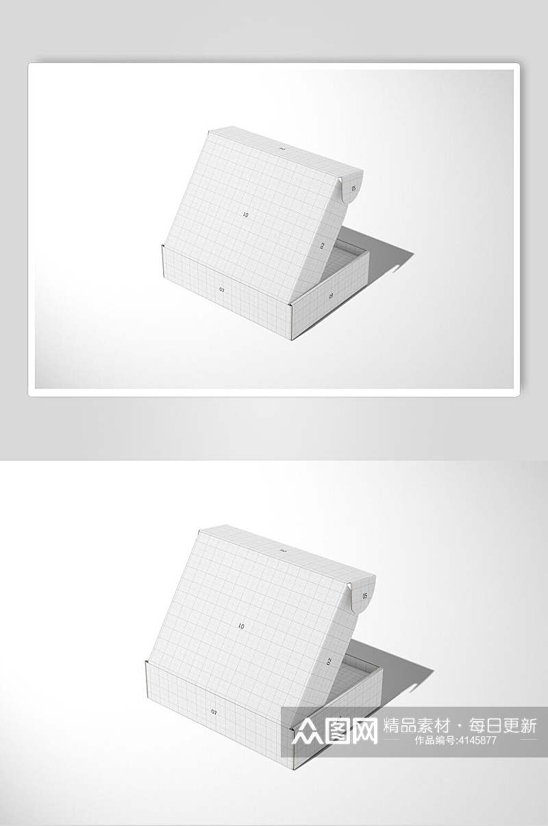 打开线条灰色盒子角度变换展示样机素材