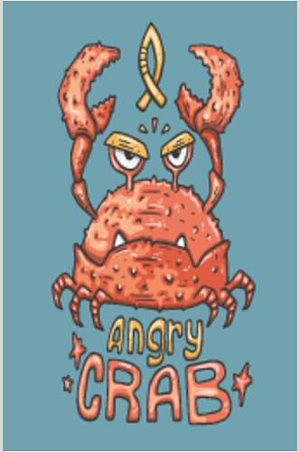 卡通时尚螃蟹动物海报矢量素材