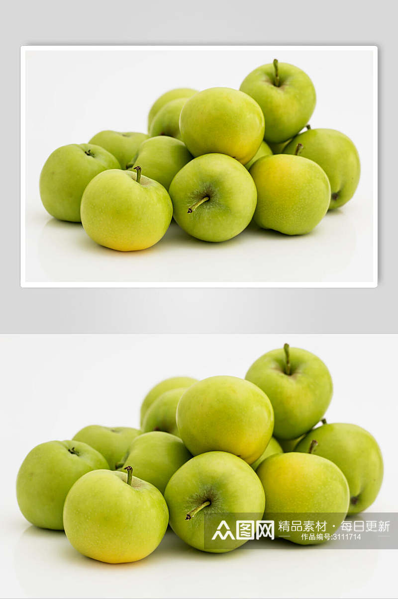 绿色有机青苹果食品水果高清图片素材