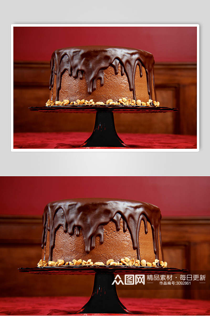 飘香巧克力生日蛋糕食品食物图片素材