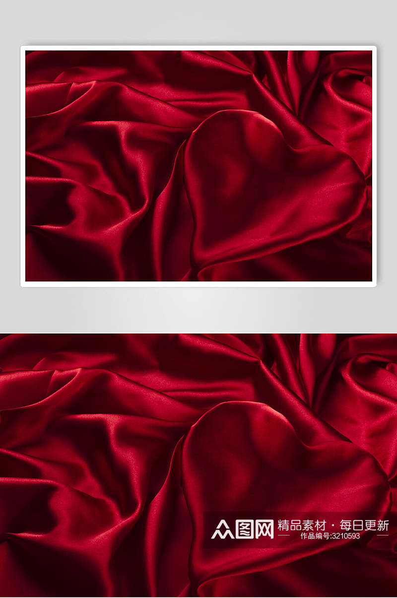 红色绸缎面料丝绸布料图片素材