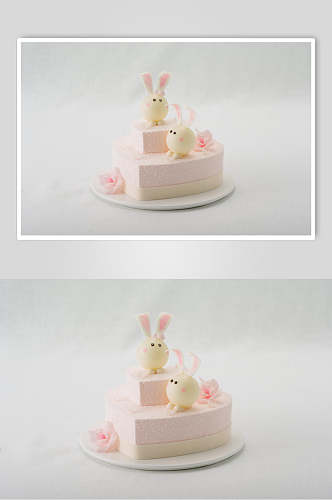 卡通创意兔子生日蛋糕食品食物图片