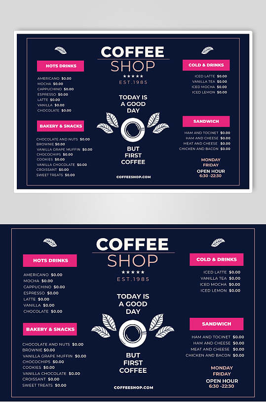 英文咖啡菜单图片-英文咖啡菜单设计素材-英文咖啡菜单模板下载
