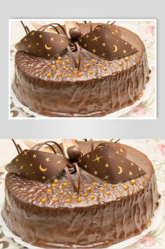 美味巧克力生日蛋糕食物高清图片
