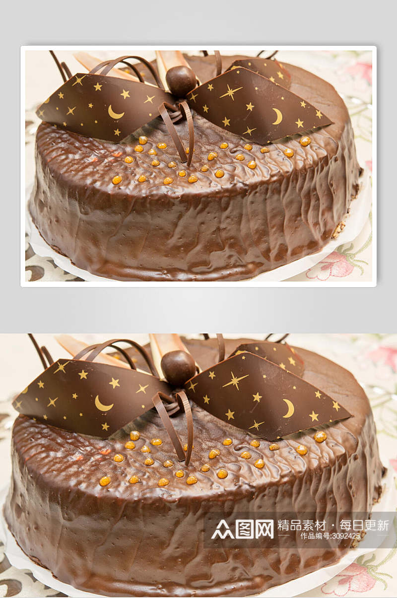 美味巧克力生日蛋糕食物高清图片素材