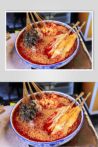 香浓美味食品麻辣串串摄影图片