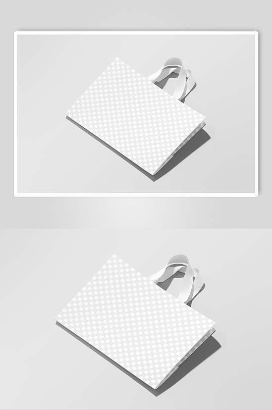 手提正方形白手提袋购物袋样机