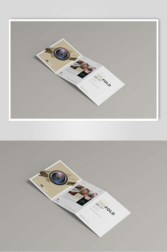 三折页高端简约风文艺样机