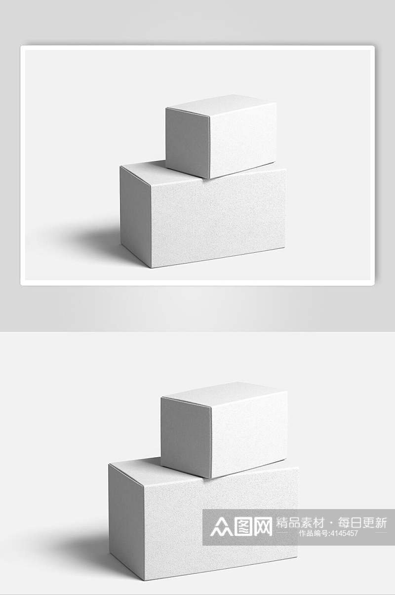 块状灰色立方体包装盒贴图样机素材